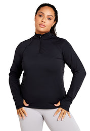 Performance Half Zip Long Sleeve Top-Black