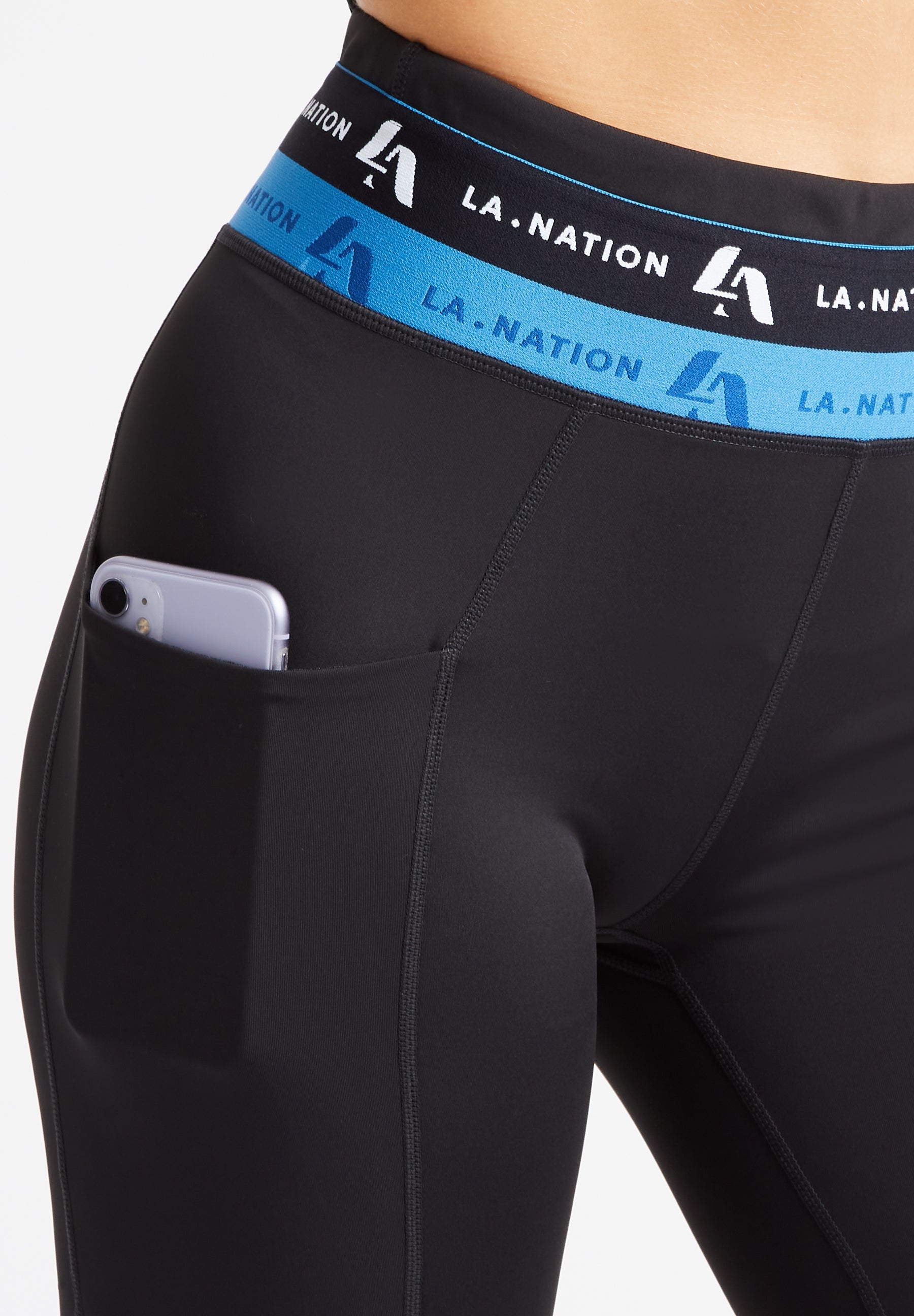 Women's High Waisted Black Cycling Shorts with Logo Waistband