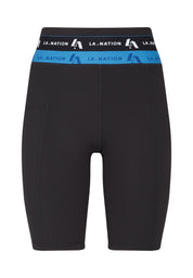 Women's Cycling Shorts with logo waistband-Black