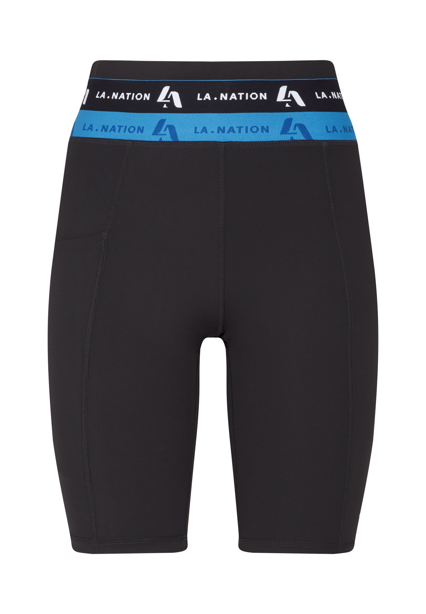 Women's Cycling Shorts with logo waistband-Black