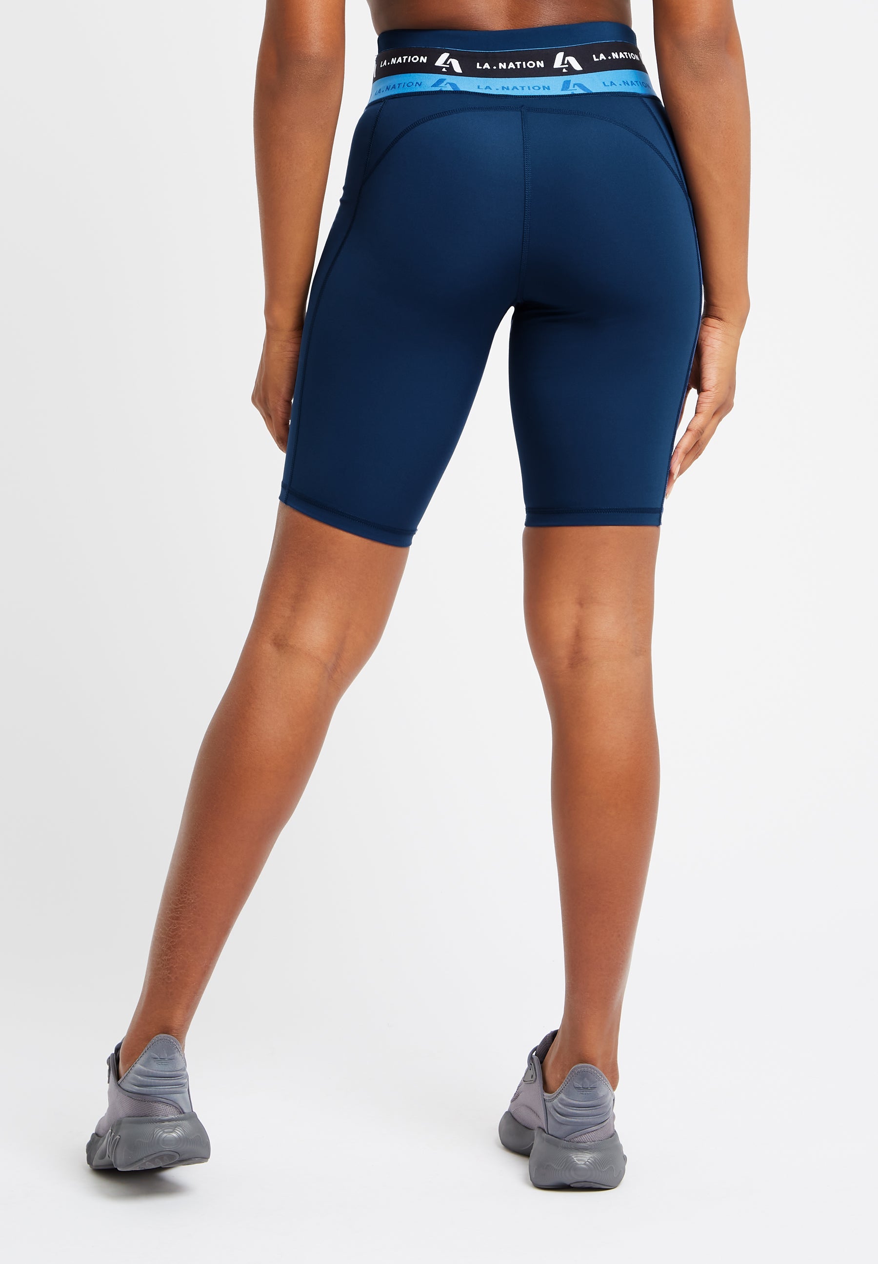 Cycling Shorts with logo waistband-Dark Blue