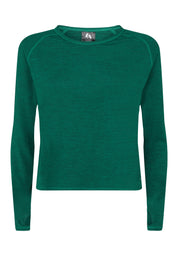 Long sleeve T-Shirt With Cross Over Back-Green