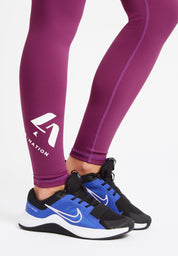 Performance Full Length High Waisted Leggings-Purple