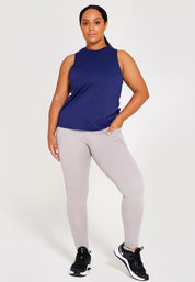 Performance High Neck Vest-Navy