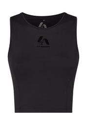 Performance Sleeveless Crop Top-Black