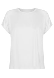 Relaxed Crew Neck Short Sleeve T-Shirt-White