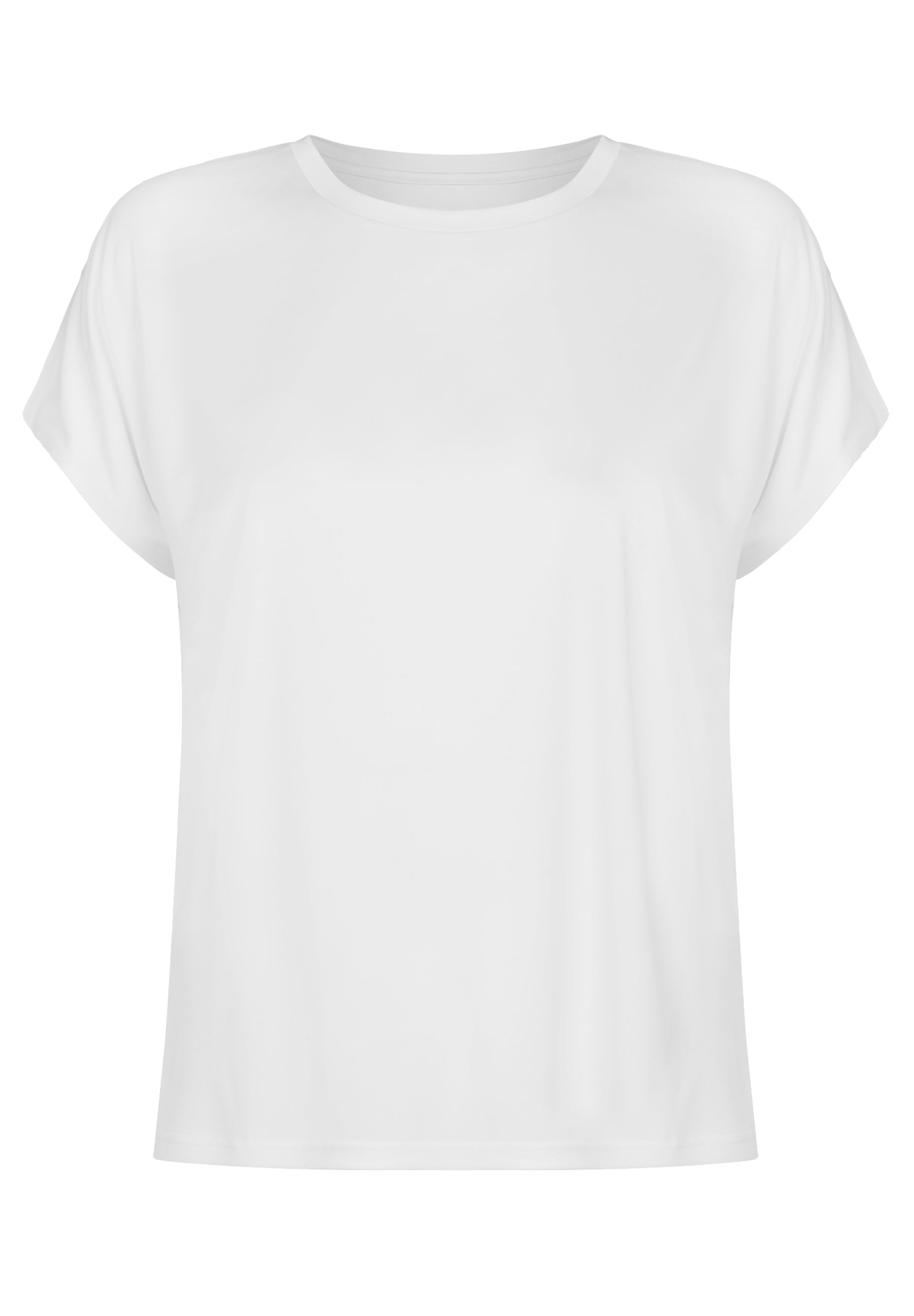 Relaxed Crew Neck Short Sleeve T-Shirt-White