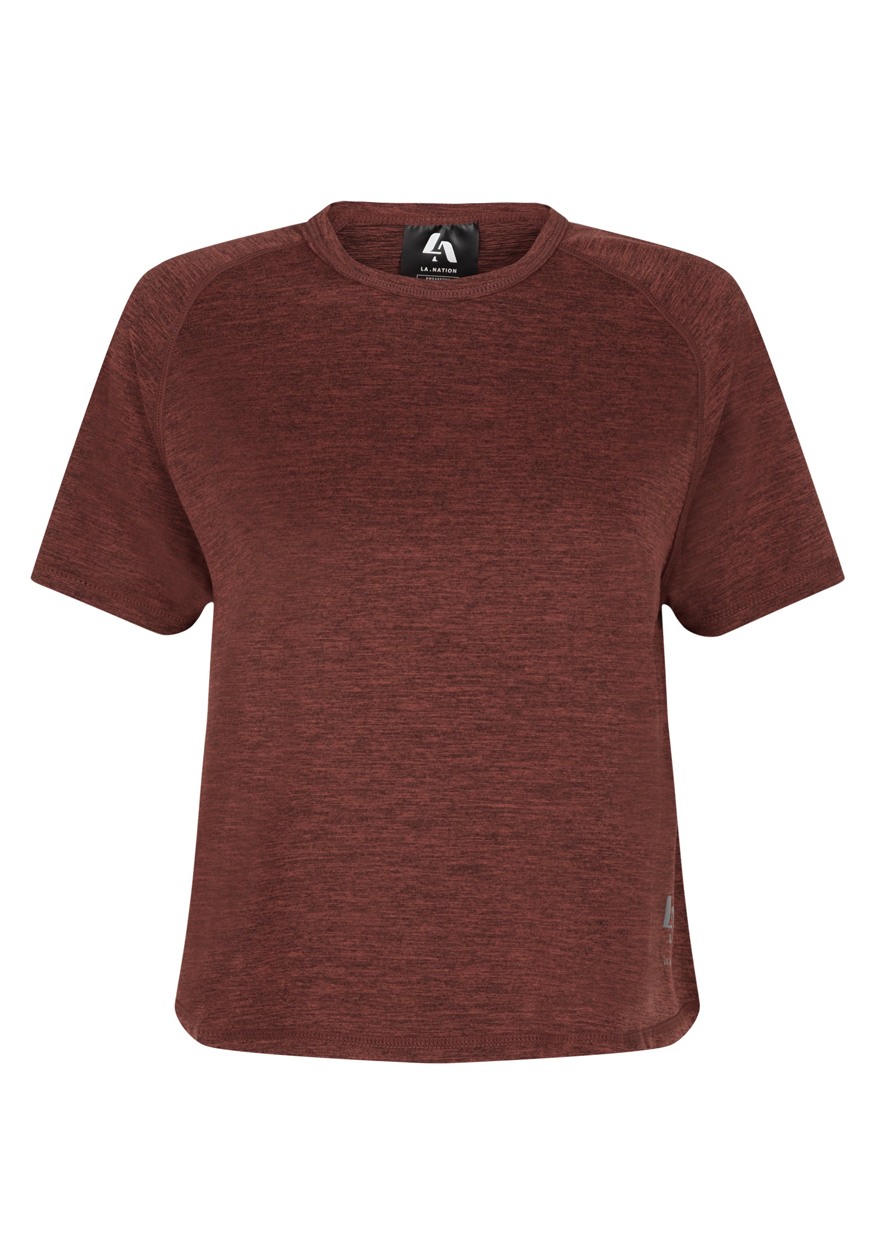 Short Sleeve T-Shirt With Cross Over Back-Burnt Orange