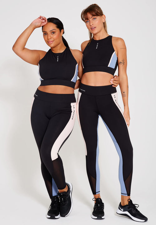 Ultra Contrast Two Piece Gym Set - Multi Black - LA Nation Activewear