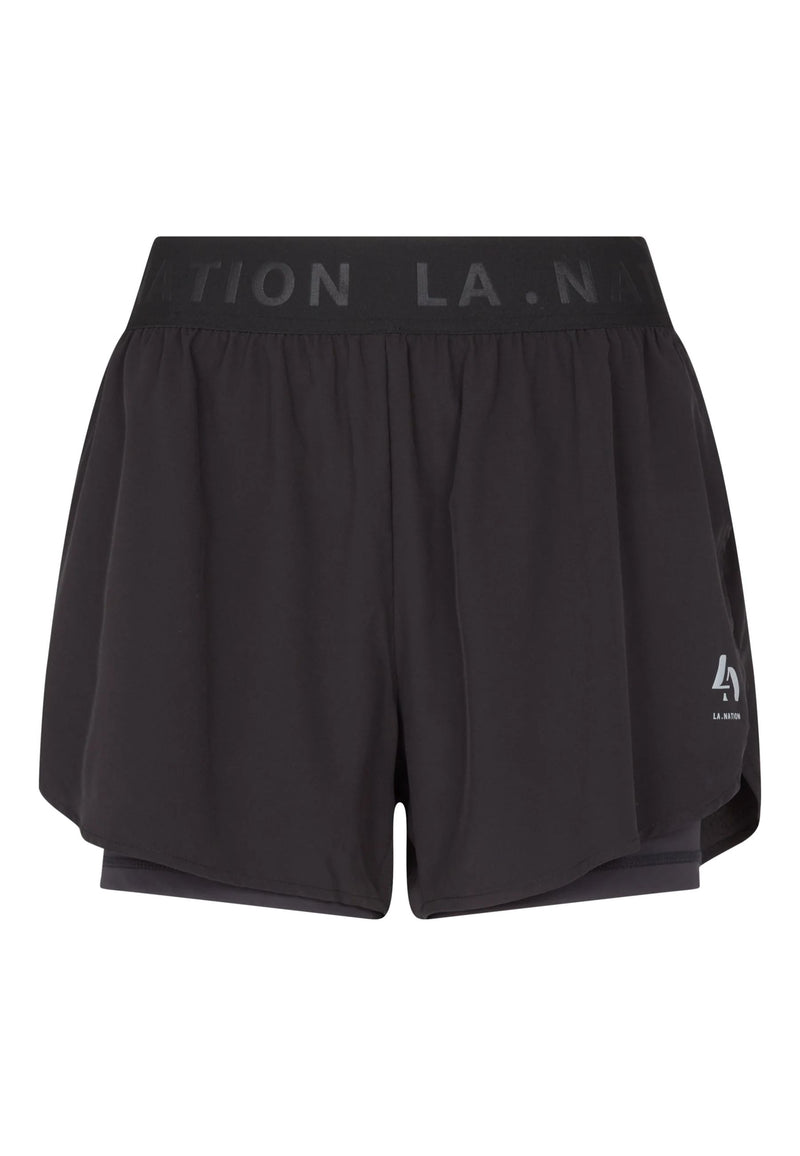 Performance Crop Top & Shorts Set-Black - LA Nation Activewear