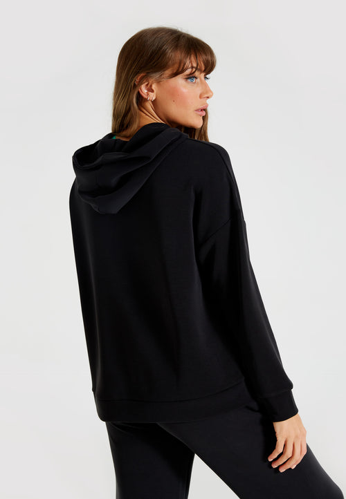 Lux Oversized Black Hoodie - LA Nation Women's Activewear