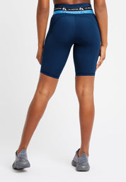 Cycling Shorts with logo waistband-Dark Blue