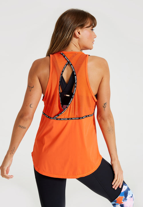 Flow Open Back Vest-Orange - LA Nation Activewear