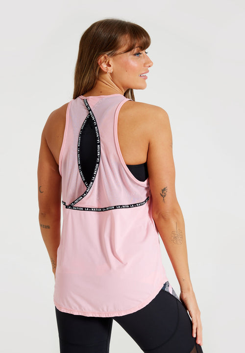 Flow Open Back Vest-Pink - LA Nation Activewear