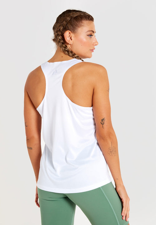 Gym Racer Back Vest-White - LA Nation Activewear