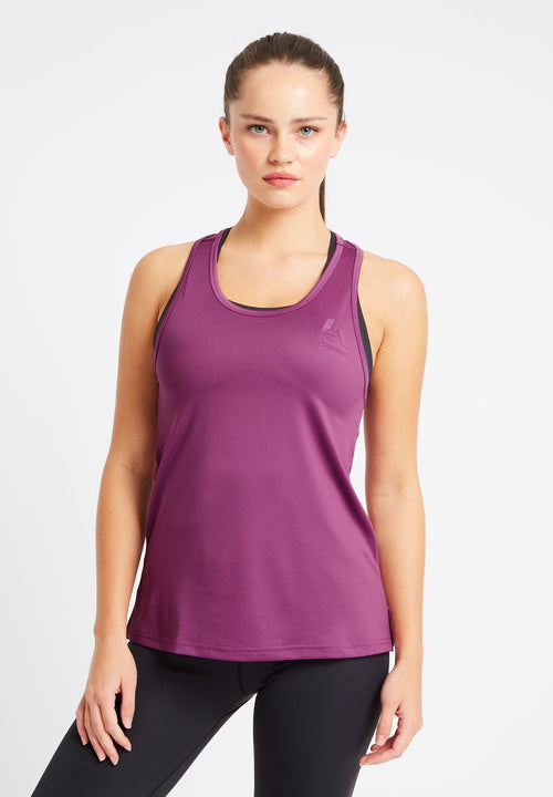 Long Line Open back Vest Top-Purple - LA Nation Activewear