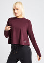 Long sleeve T-Shirt With Cross Over Back-Purple