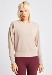 Lux Long Sleeve Crop Sweatshirt-Pink