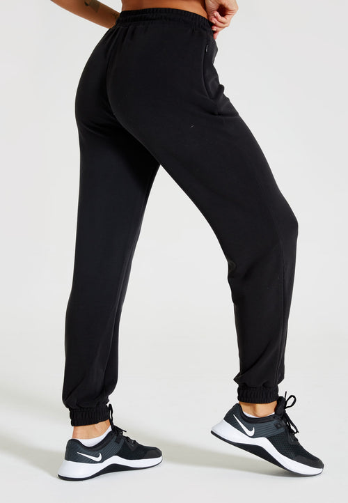 Lux Relaxed Fit Cuffed Joggers-Black - LA Nation Activewear