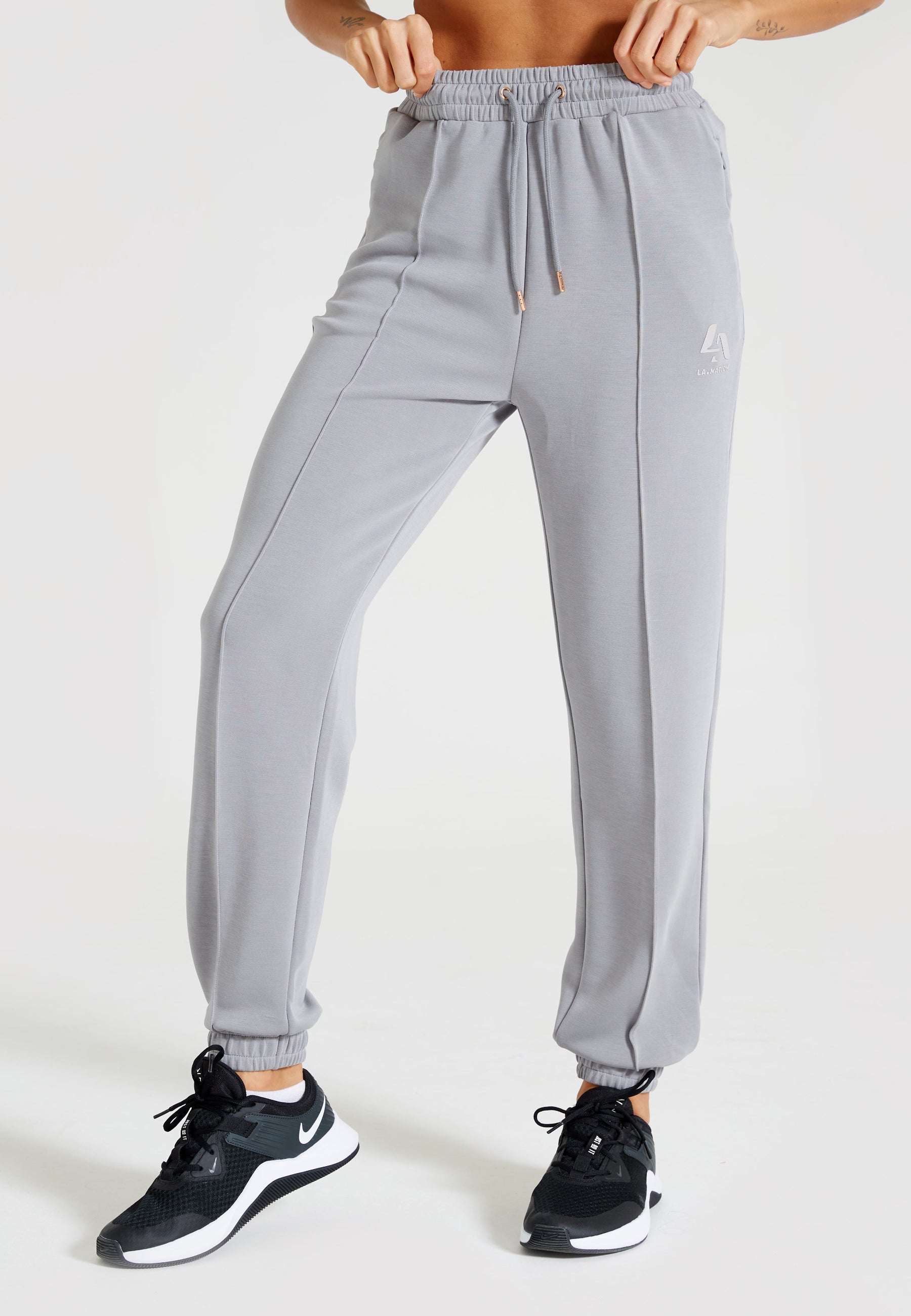 Lux Relaxed Fit Cuffed Joggers-Grey