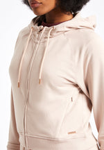 Lux Zip Up Hoodie-pink - LA Nation Activewear