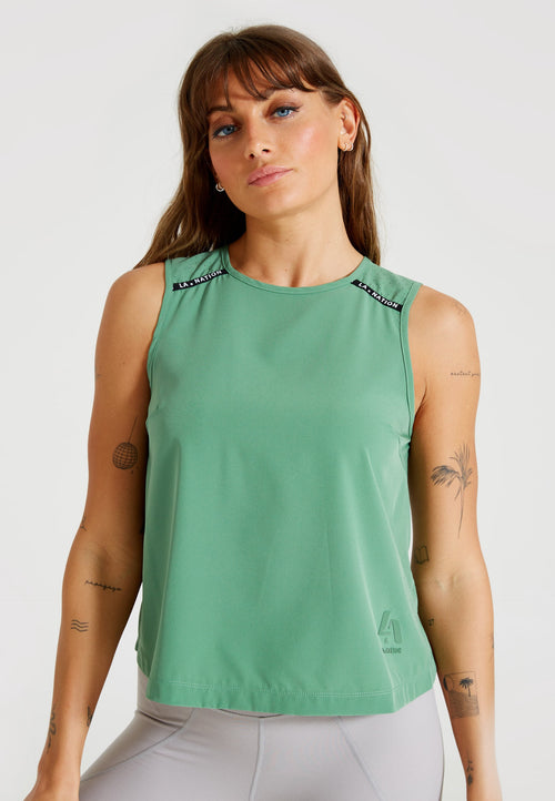 Open Back Sleeveless Top-Green - LA Nation Activewear