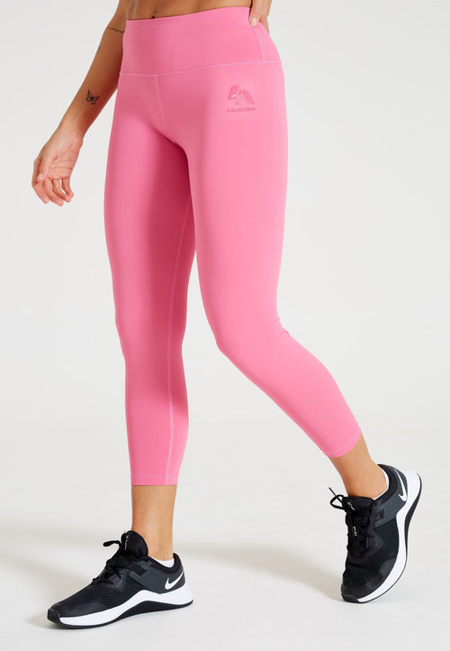 Performance High Waisted 7/8 Length Leggings-Rose Pink - LA Nation Activewear
