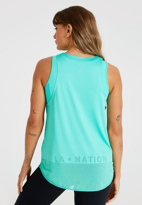 Performance Long Line Vest Top-Green - LA Nation Activewear