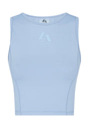 Performance Sleeveless Crop Top-Cornflower Blue
