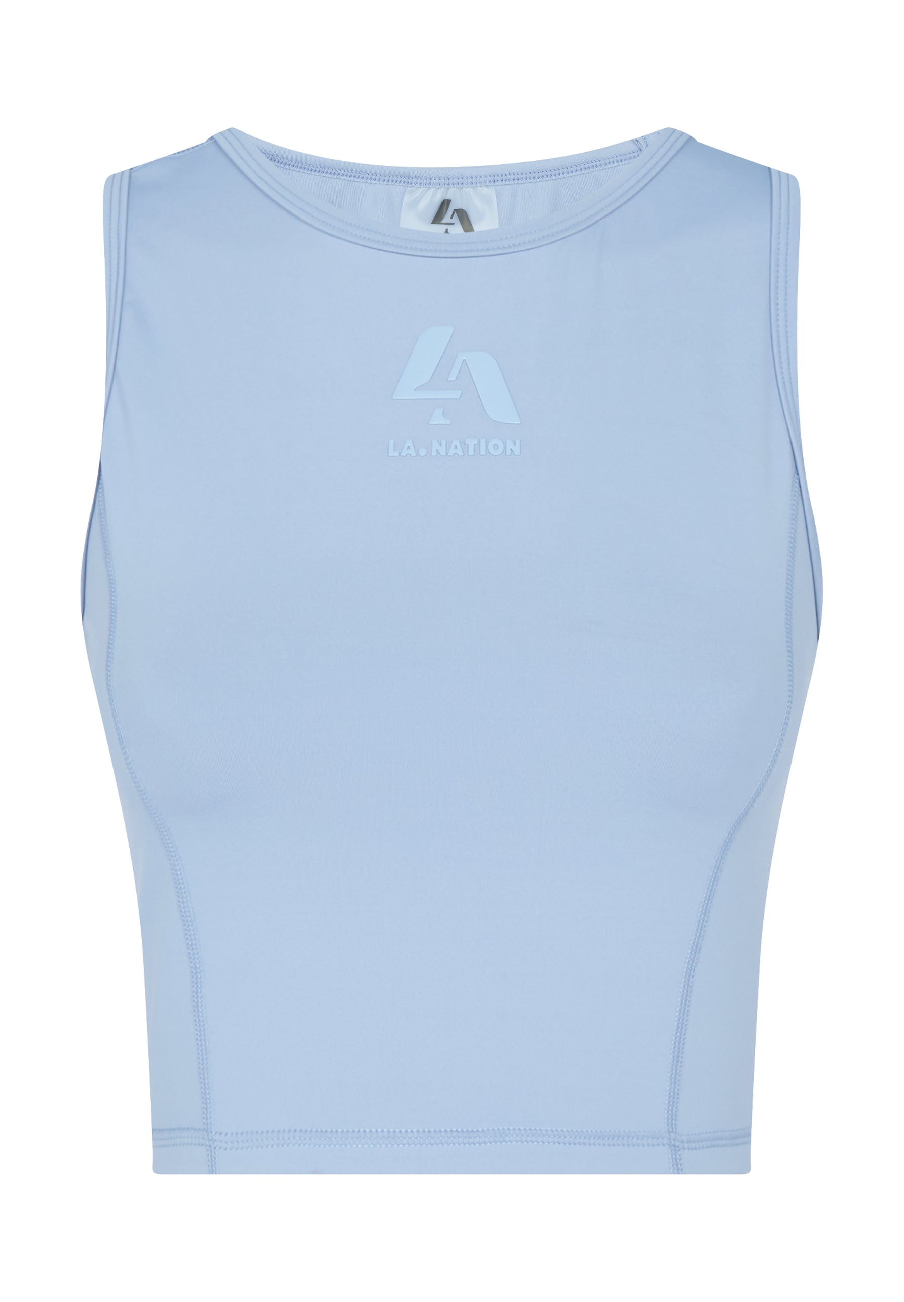 Performance Sleeveless Crop Top-Cornflower Blue