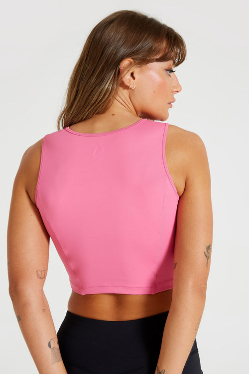 Performance Sleeveless Crop Top-Rose Pink - LA Nation Activewear