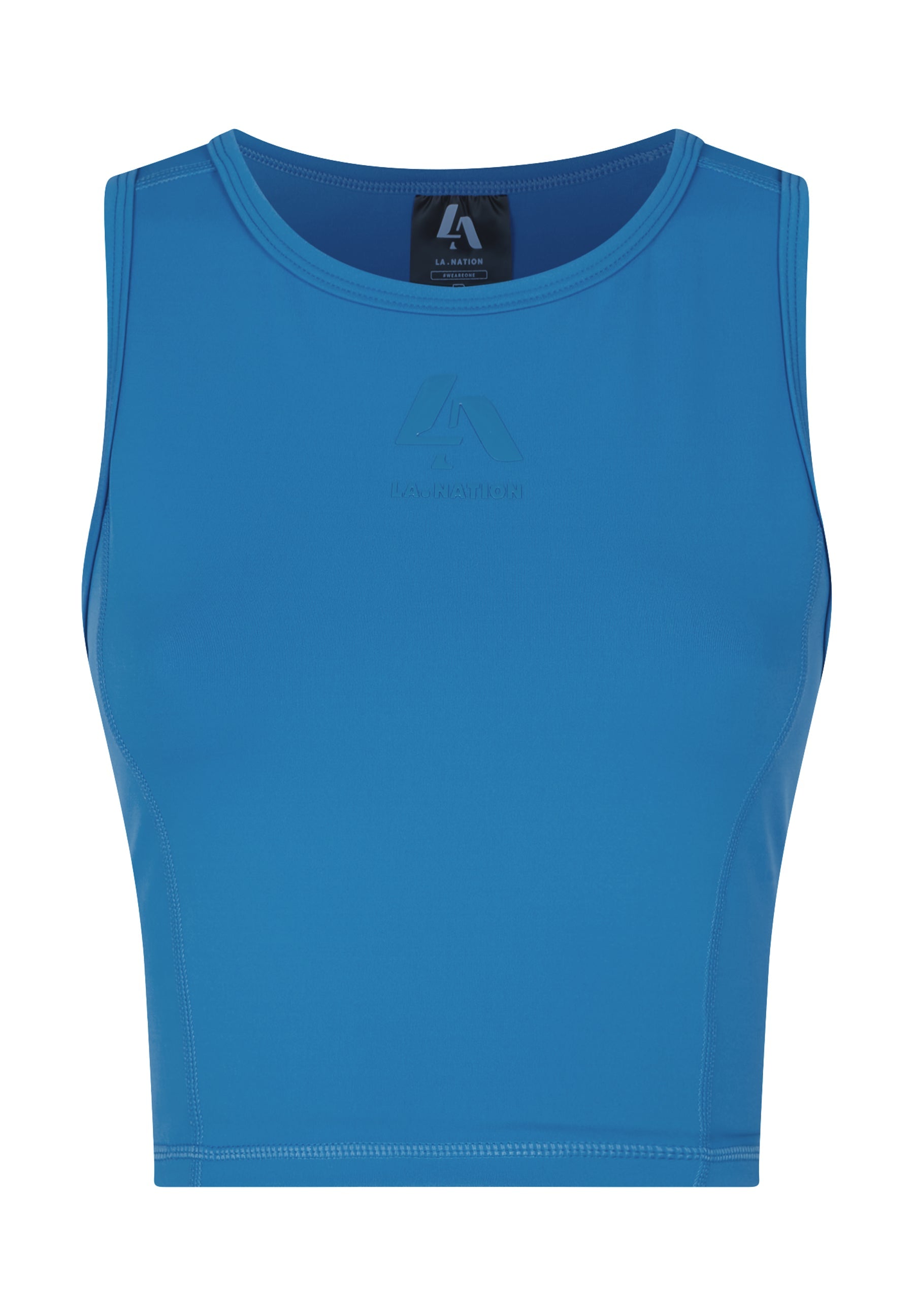 Performance Sleeveless Crop Top-Sapphire Blue