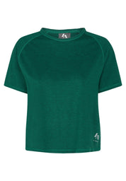 Short Sleeve T-Shirt With Cross Over Back-Green
