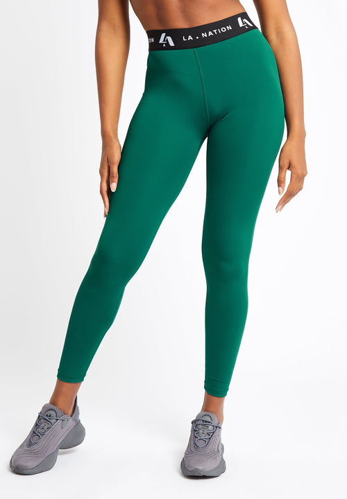 Signature High Waisted Full Length Leggings-Green - LA Nation Activewear