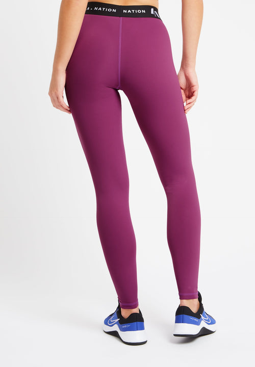 Signature High Waisted Full Length Leggings-Purple - LA Nation Activewear