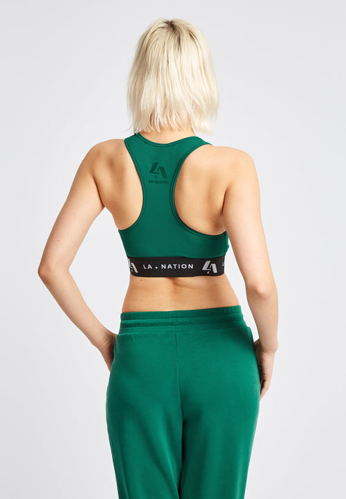 Signature Padded Sports Bra-Green - LA Nation Activewear