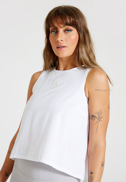 Sleeveless Split Top -White - LA Nation Activewear