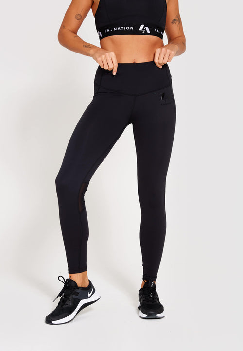 Side Mesh 7/8 Leggings Clothing in Black - Get great deals at JustFab