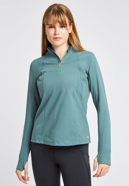 Long sleeve zip best sale up sports top